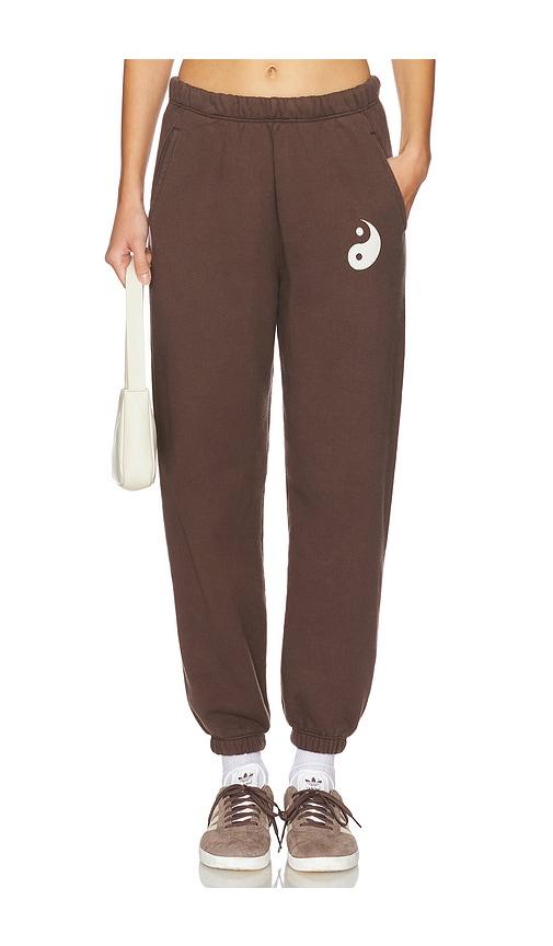 Spiritual Gangster Yin Yang Sol Sweatpant in Brown Lyst