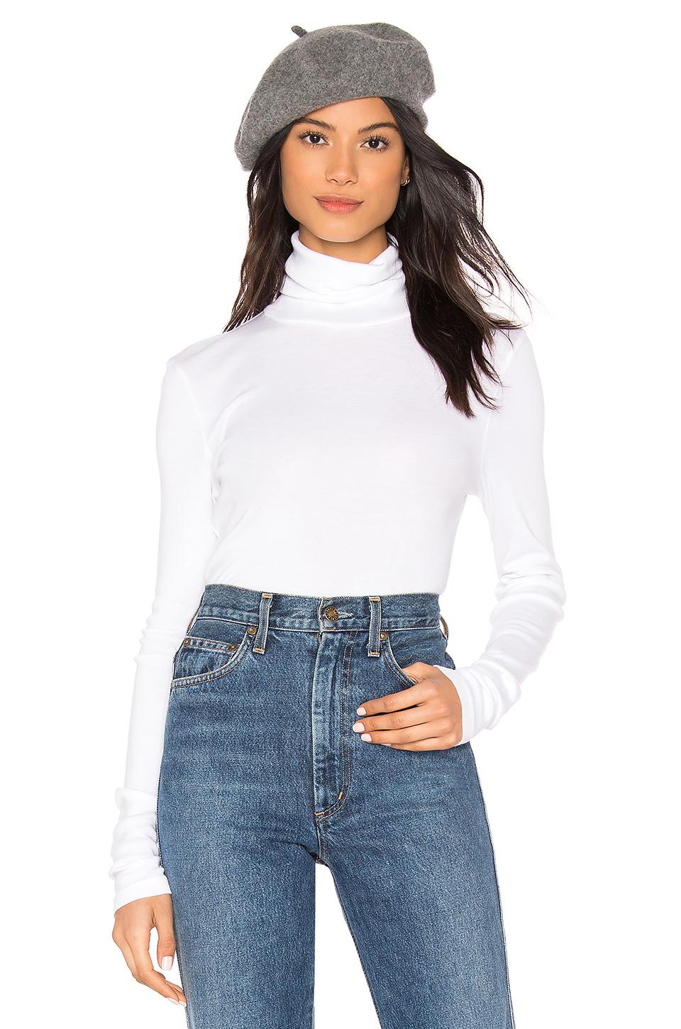 white thin turtleneck