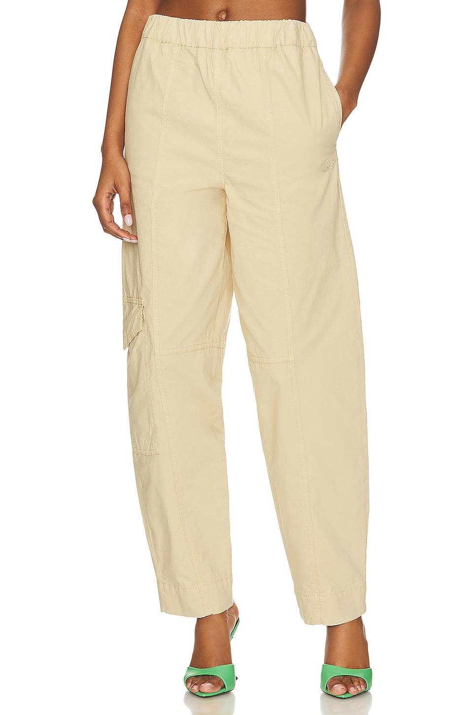 Ganni Elasticated Curve Pants in Natural | Lyst