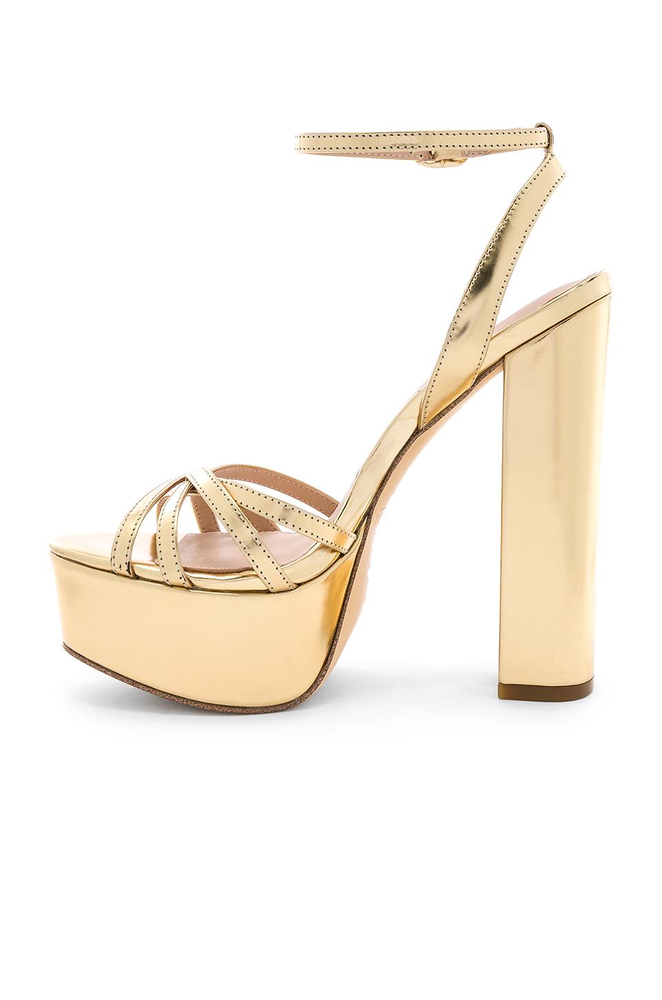 rachel zoe gold platform shoes