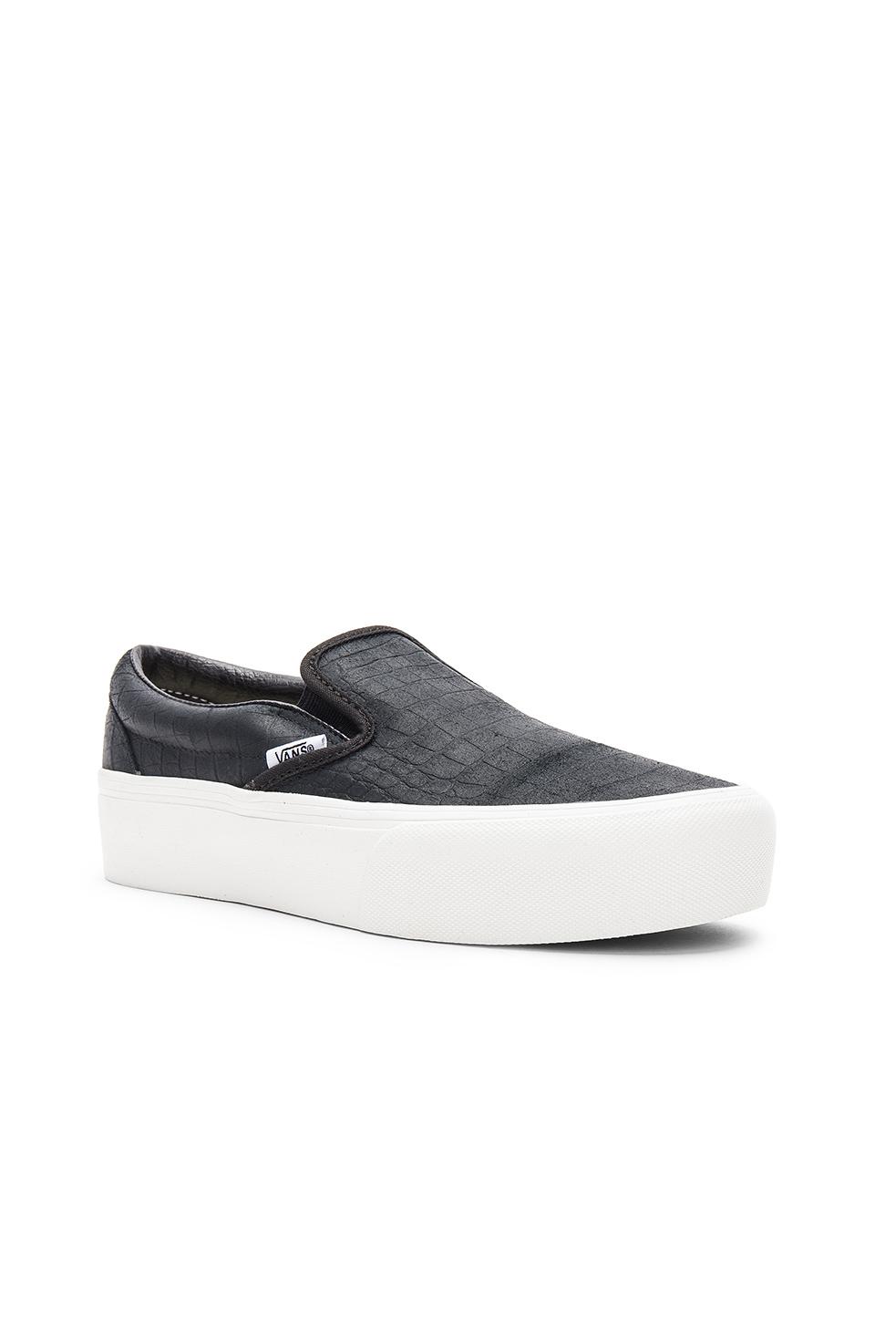 vans platform slip on embossed