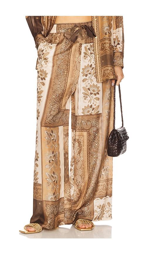 【Zimmermann】Halliday フローラル シルクパラッツォパンツ ZIMMERMANN Halliday floral-print Palazzo Trousers | Neutrals