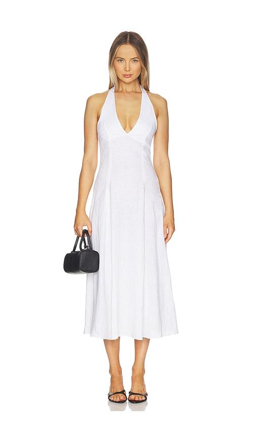 white linen halter neck dress Whistles Size 12 Do not tumble dry Elli Linen Mini Halter Dress