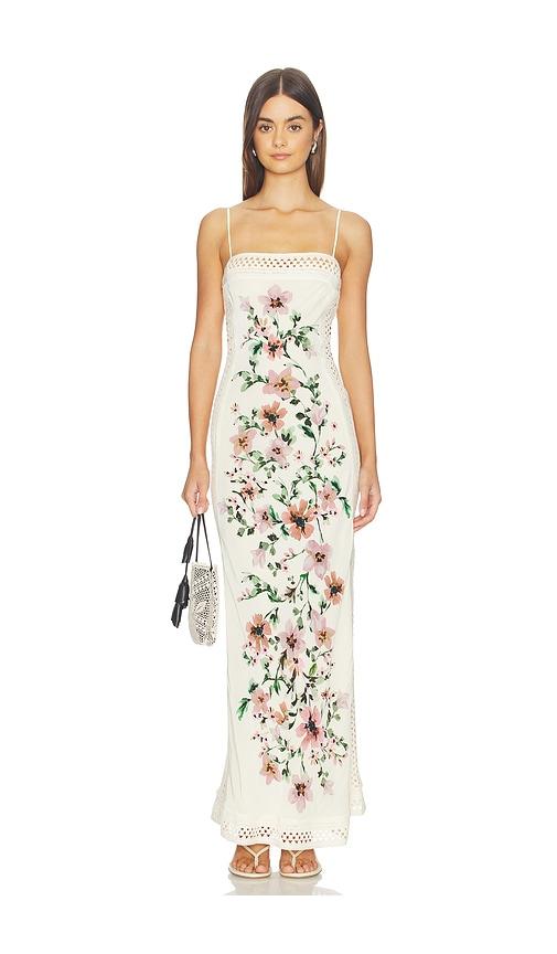 knee length dresses for ladies Be Mine Square Neck Dress in Ivory main image 0