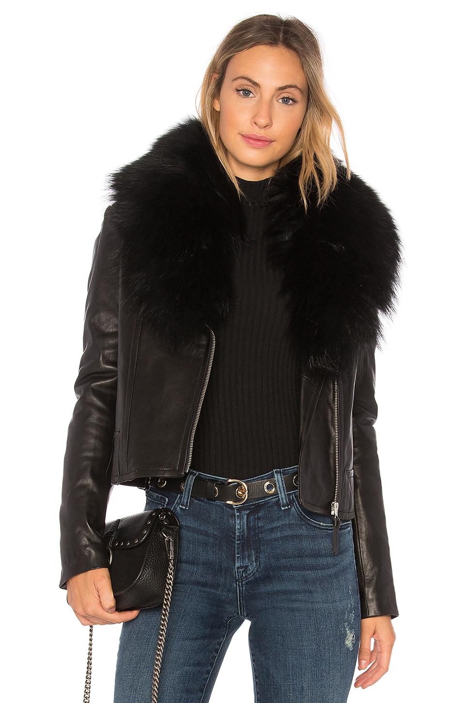 Lyst Mackage Yoana Leather Jacket With Fur Trim In Black Mackage Black Yoana Leather Jacket With Fur Trim Lyst View Fullscreen