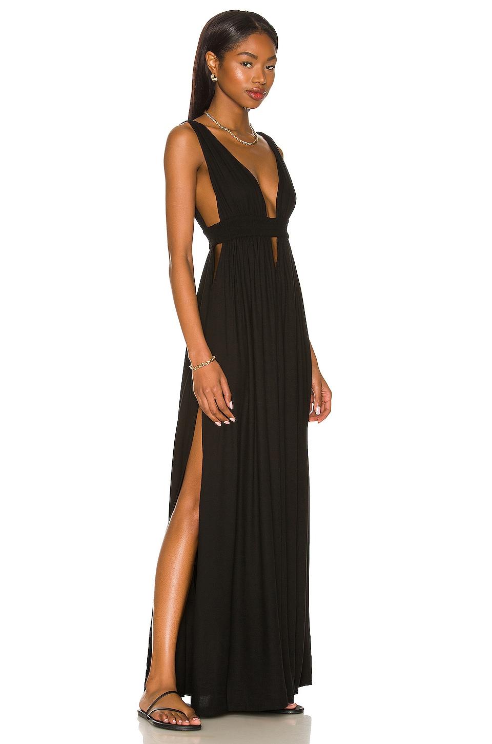 Indah Anjeli Empire Maxi Dress in Black 