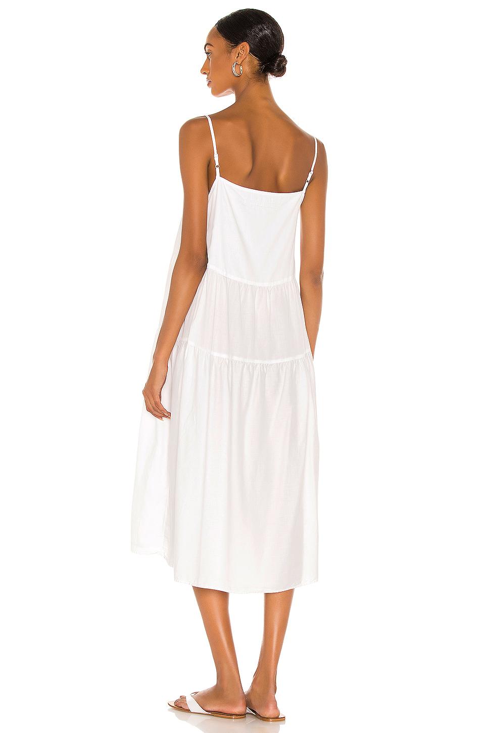 Enza Costa Cotton Tiered Dress in White - Lyst