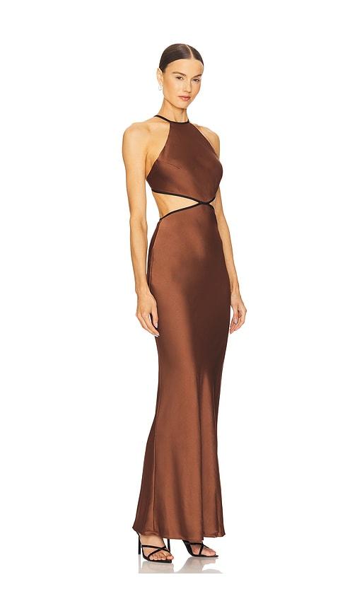 misha dress brown Misha Olea Midi Dress - Mink Brown