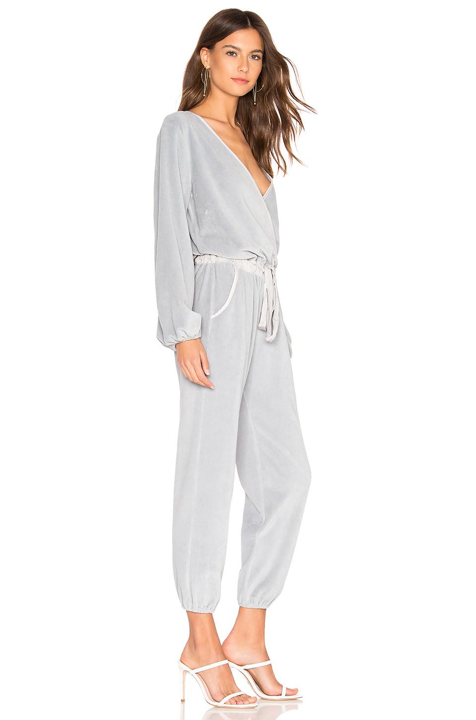 white velour jumpsuit