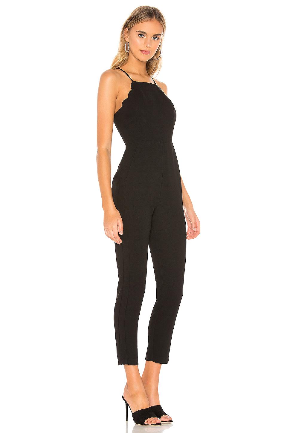BCBGeneration Synthetic Scalloped Ankle Jumpsuit in Black - Lyst
