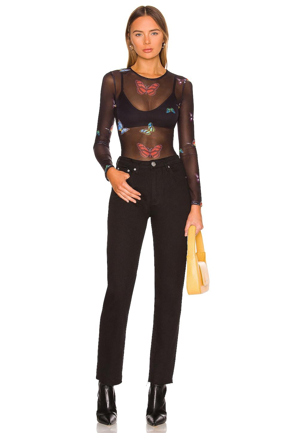 superdown Ari Butterfly Mesh Top | Lyst