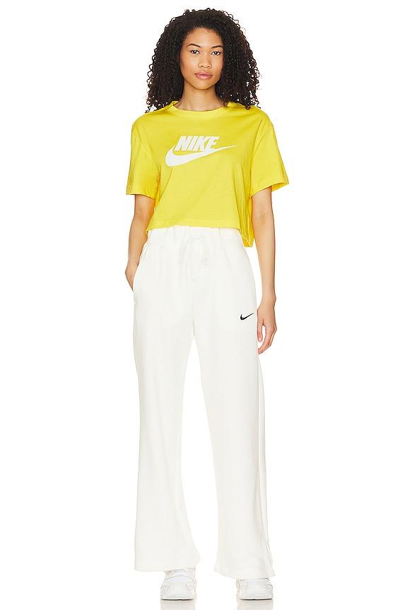 Nike Women's Cropped Logo T-shirt in Yellow | Lyst
