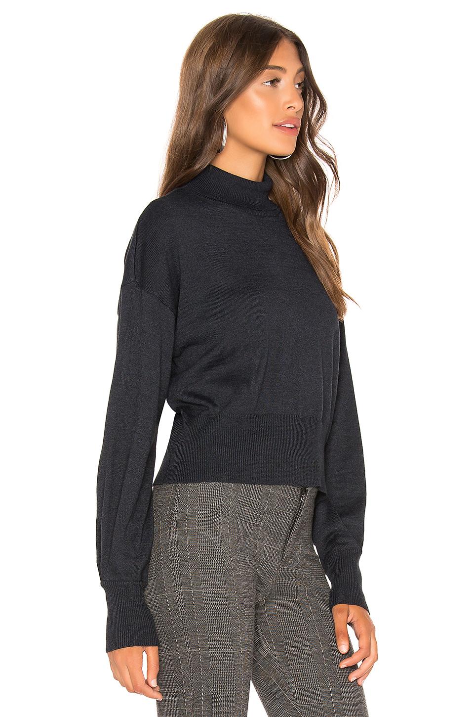 Line & Dot Synthetic Carly Balloon Sleeve Sweater in Black - Lyst
