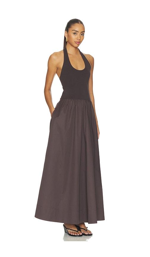 st agni brown dress St. Halter Gathered in Made in China Promotion_LaborDay24 EMERY ROSE Plus Size Size:Mom-M