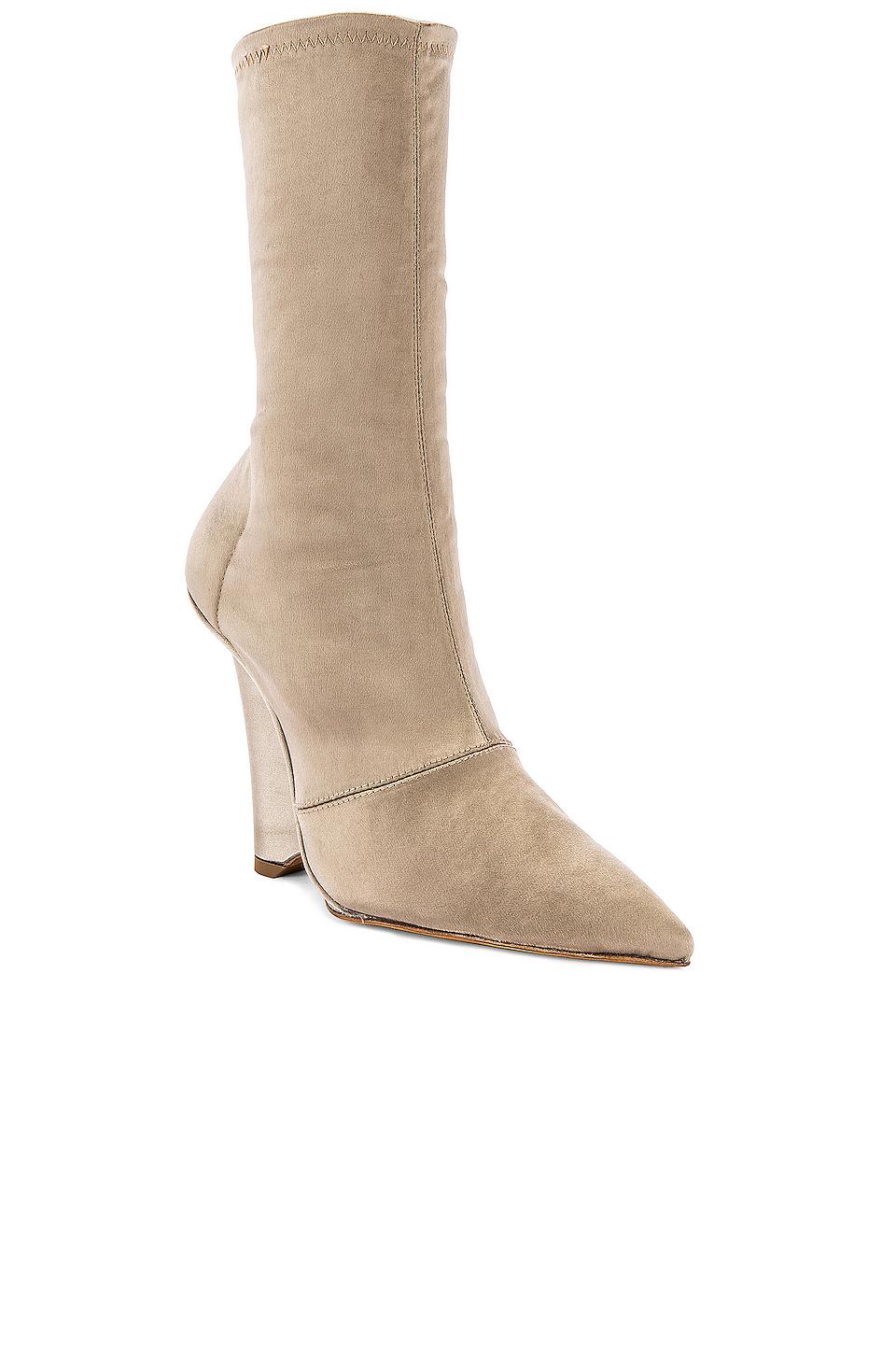 Yeezy Season 8 Stretch Satin Wedge Ankle Boot in Military Light ...