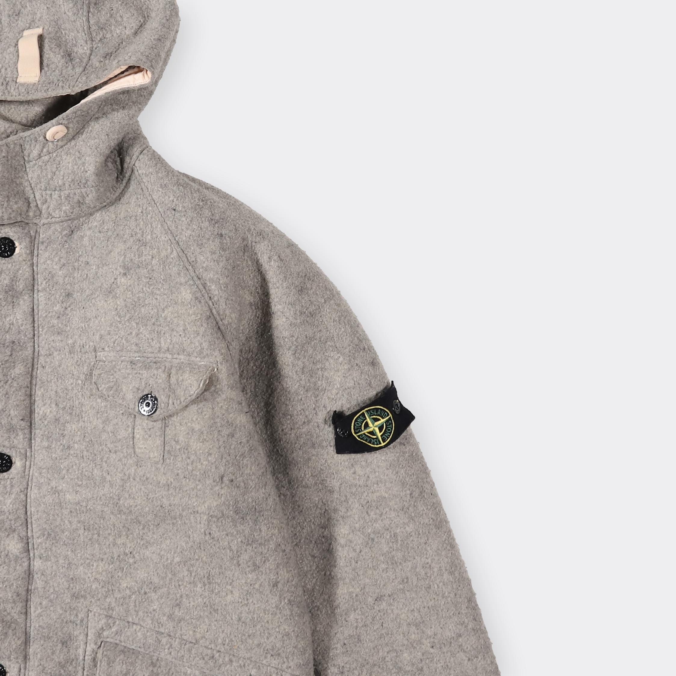 Stone Island Vintage Wool Parka in Gray for Men | Lyst
