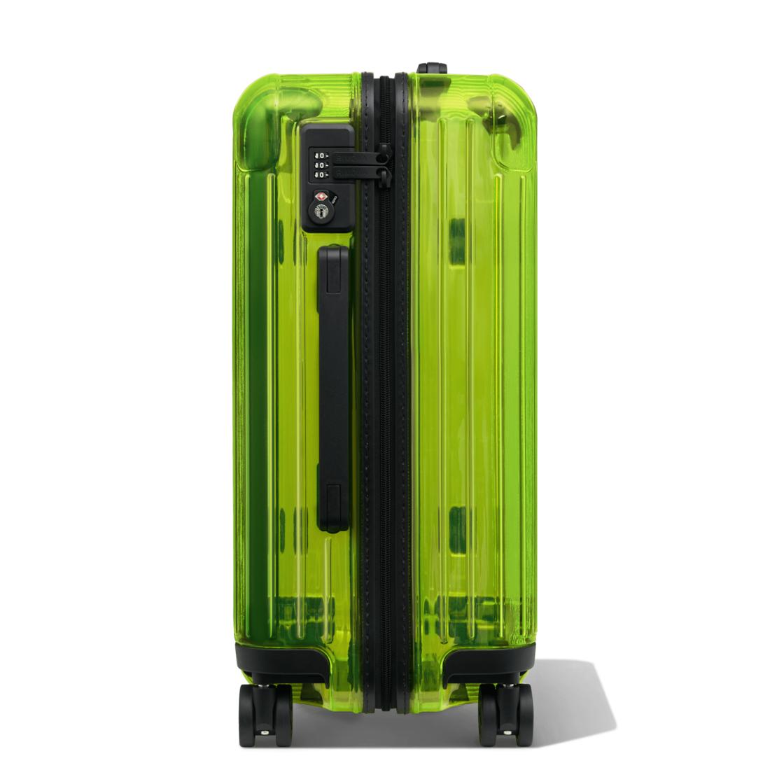 RIMOWA Leather Essential Cabin Neon Suitcase in Green for Men - Lyst