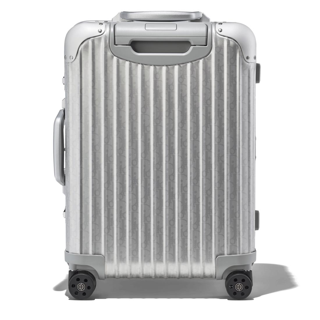DIOR And RIMOWA Cabin Aluminium Suitcase In Silver Dior Oblique Print ...