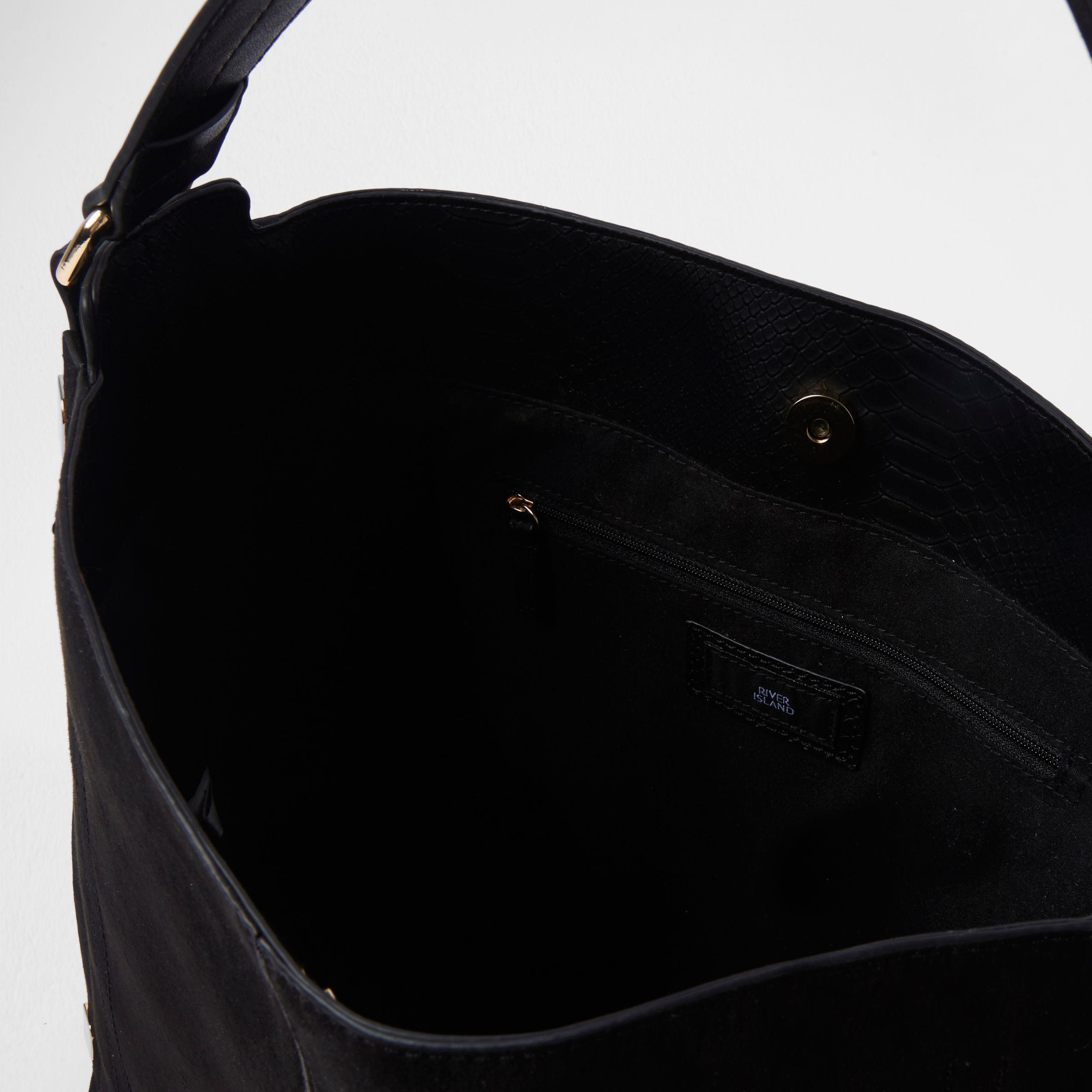 river island grey tab side slouch bag