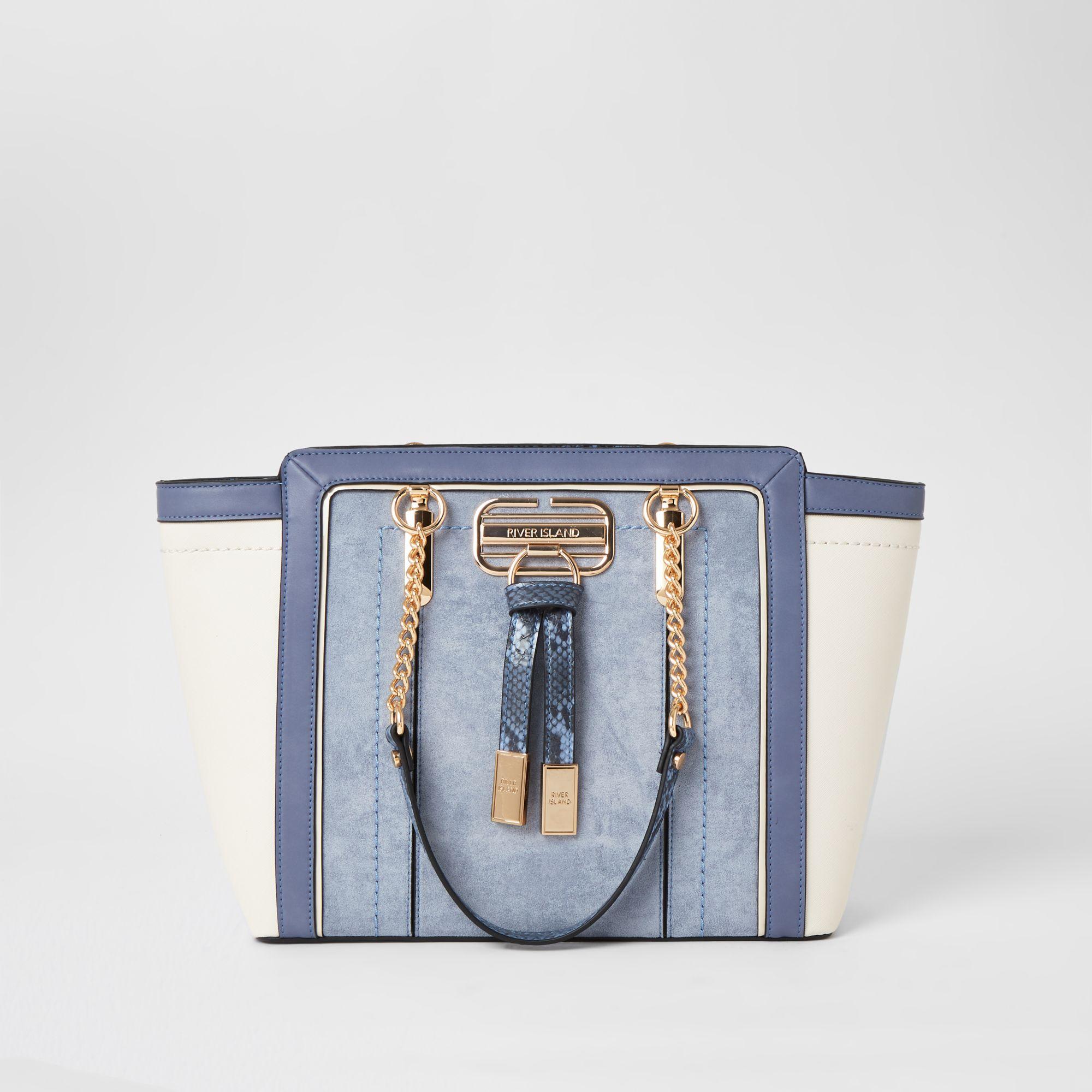 River Island Blue Panelled Wing Tote Bag - Lyst