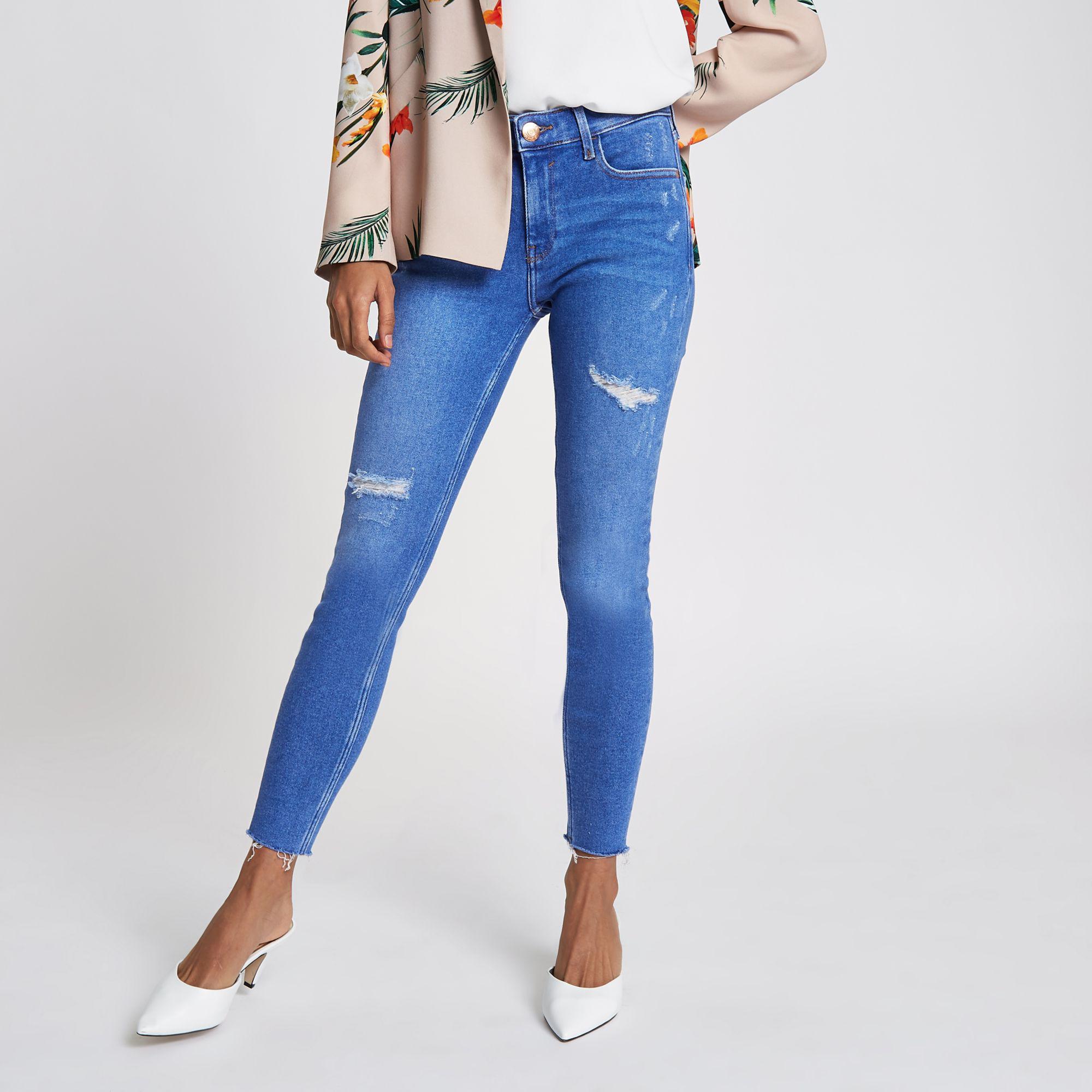 river island skinny ripped jeans