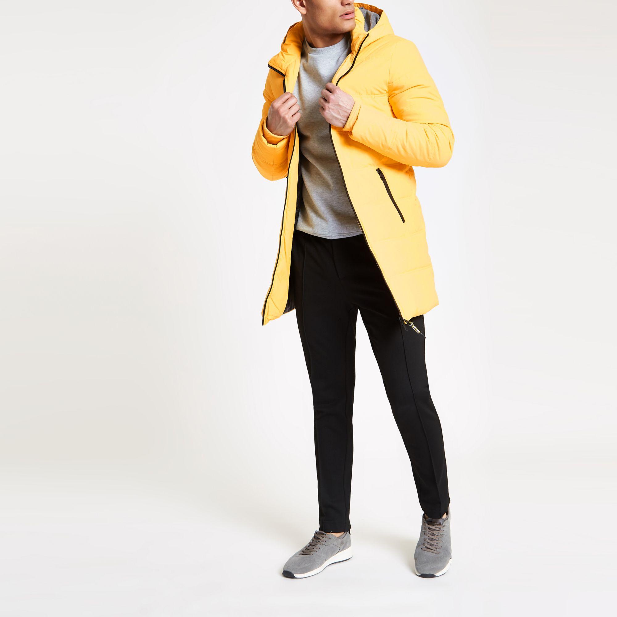 River Island Only & Sons Yellow Longline Puffer Jacket for Men - Lyst