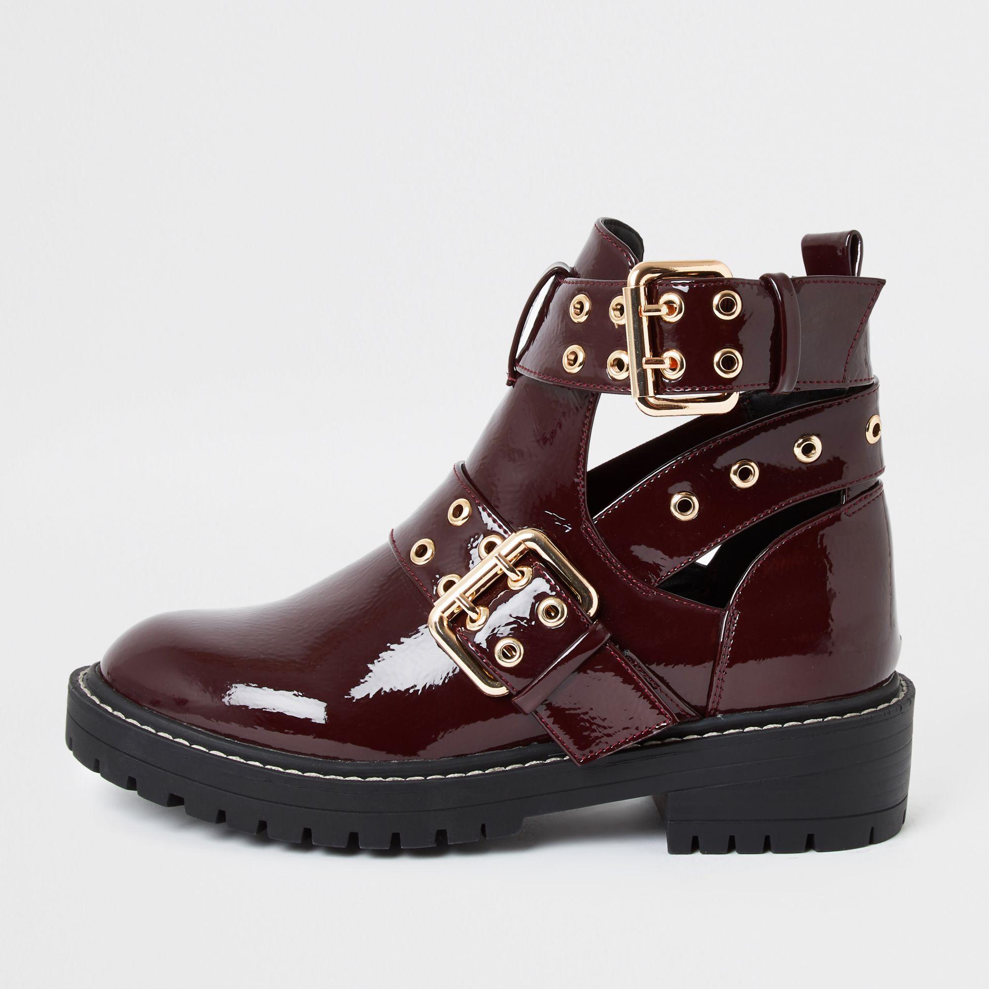 wide fit cut out ankle boots