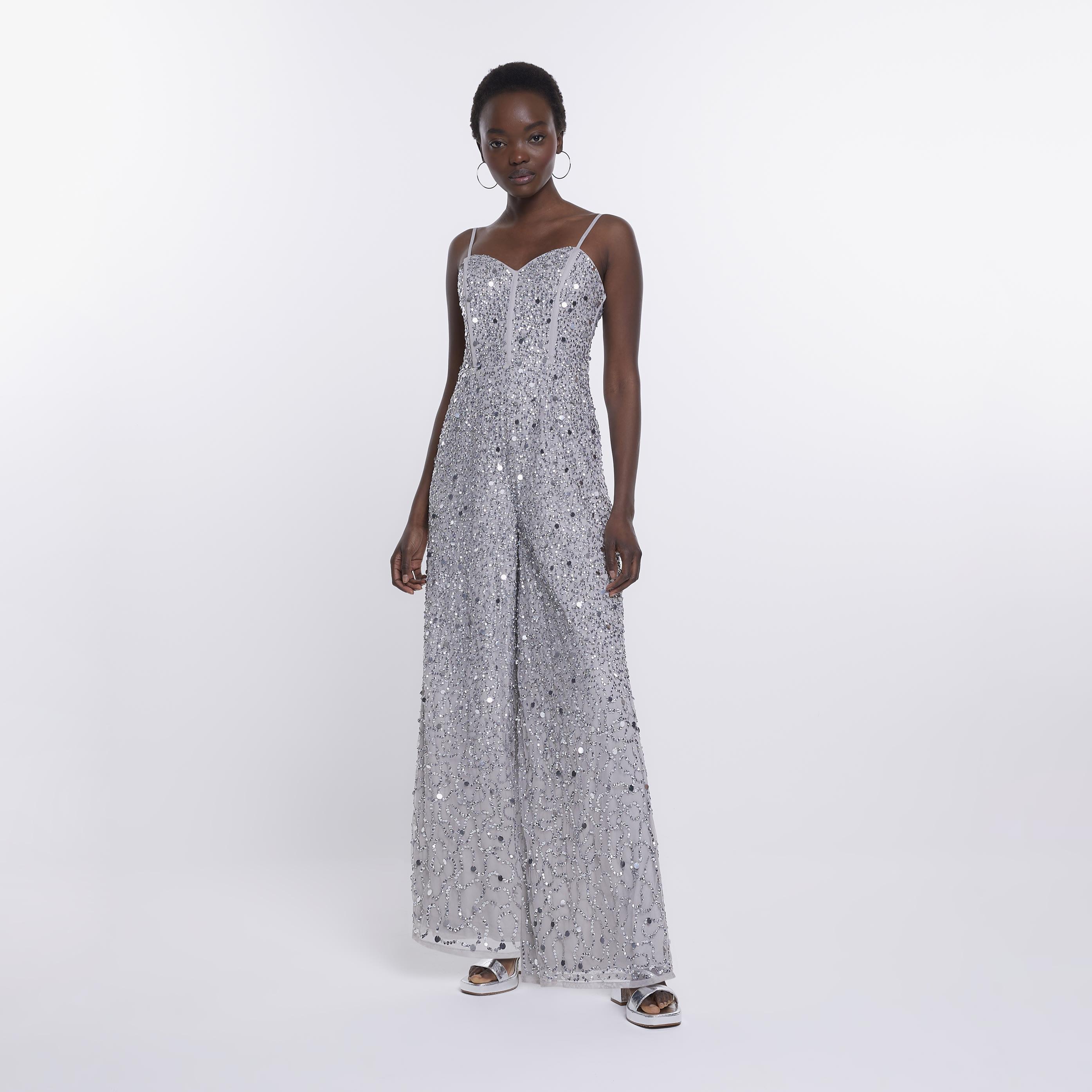 River island sequin jumpsuit hotsell