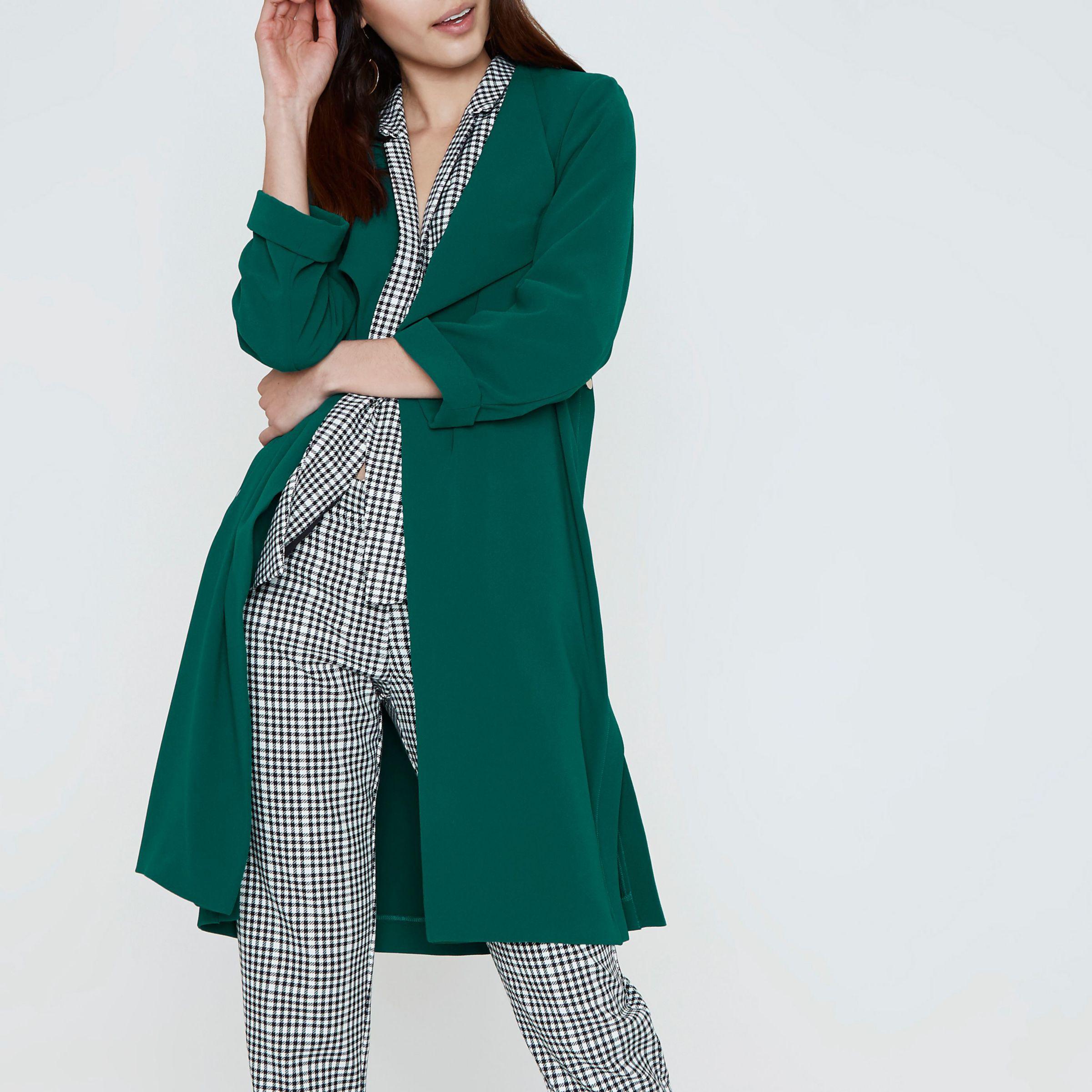 emerald green duster coat