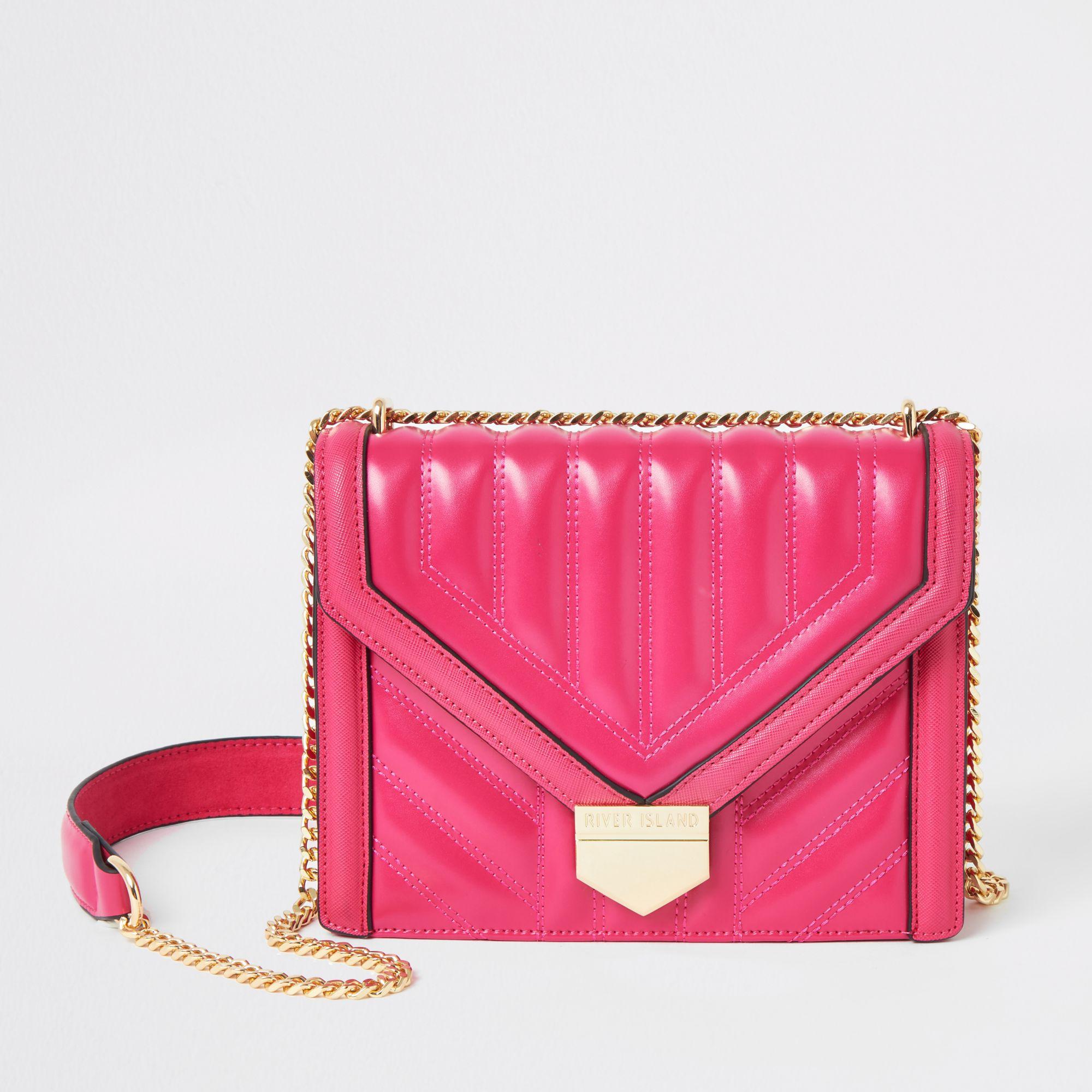 river island pink cross body bolsa