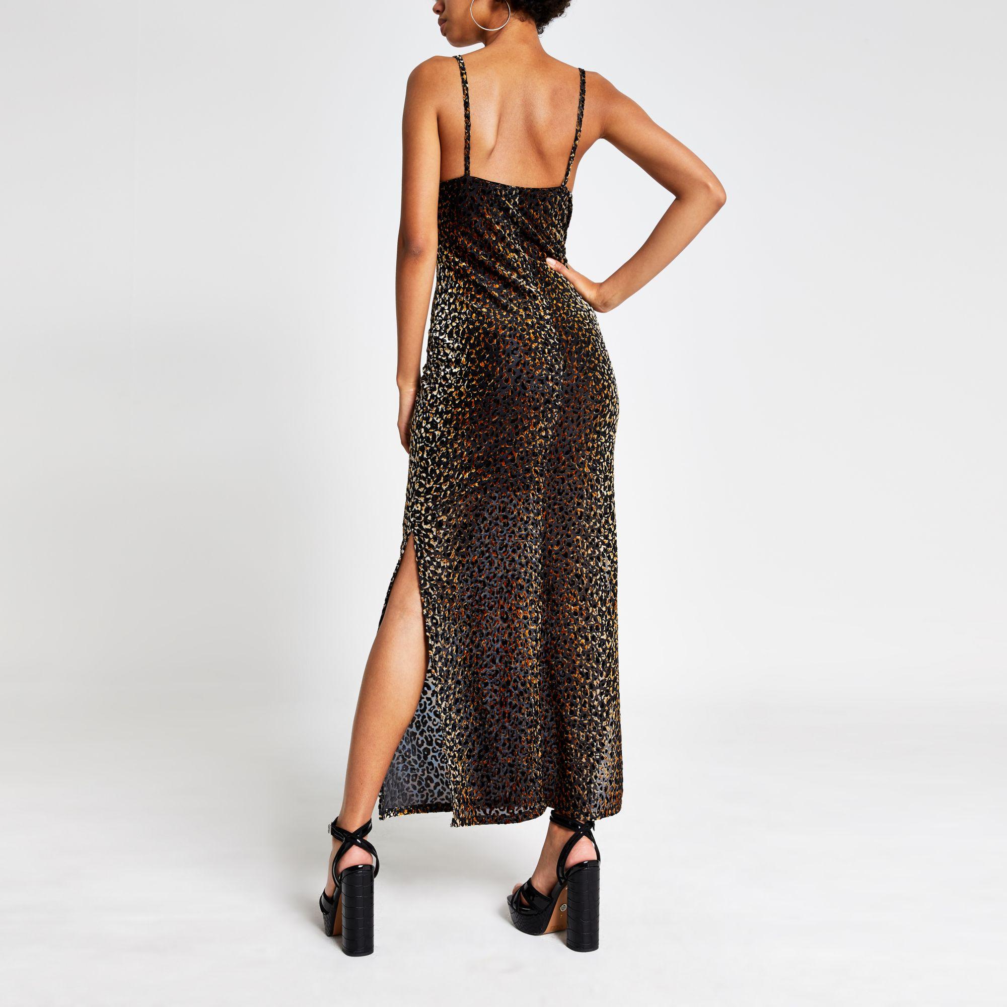 River Island Brown Leopard Print Devore 