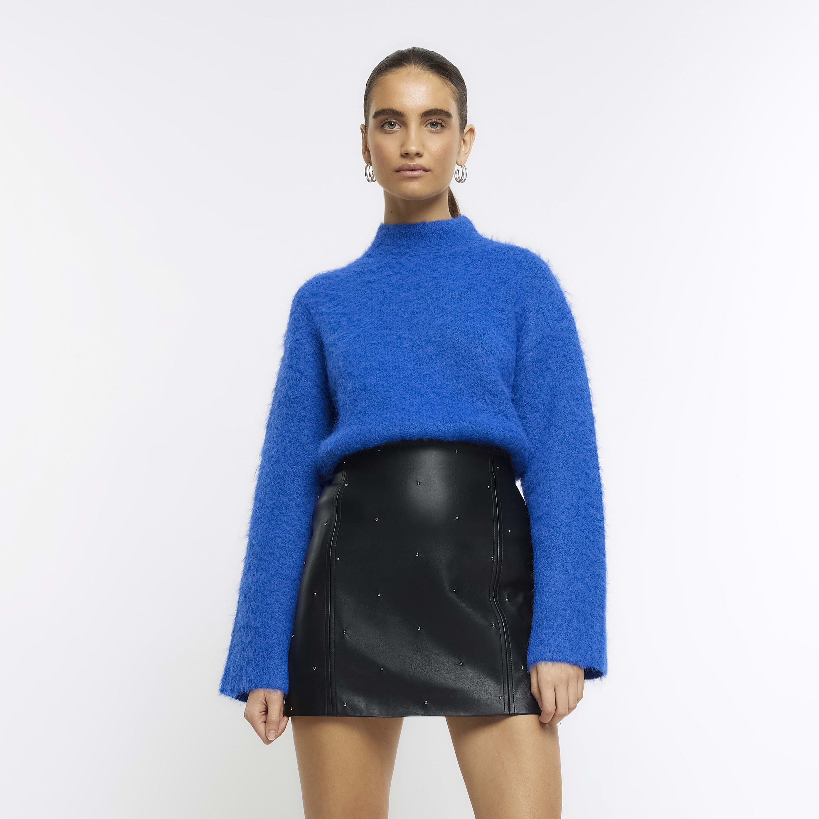 Faux leather skirt river island cheap