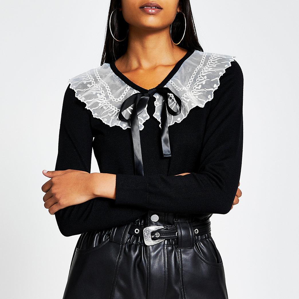 bow collar jumper