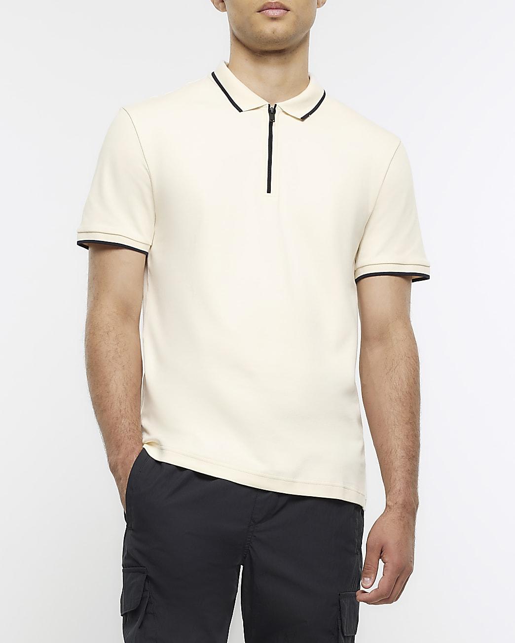 river island white polo shirt