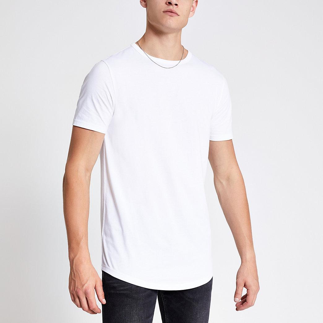 Cotton Curved Hem Longline T-shirt 