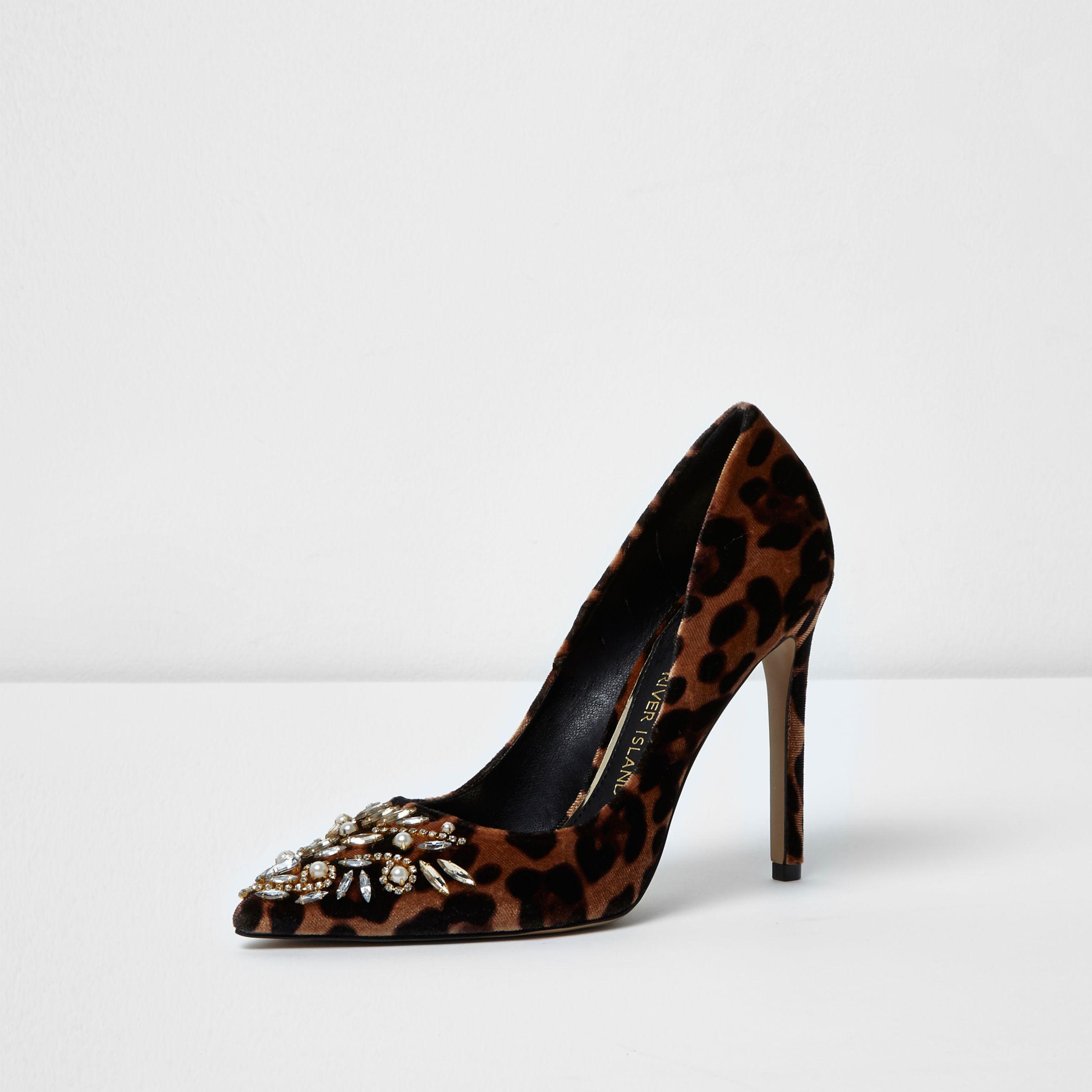 buy \u003e river island leopard heels, Up to 