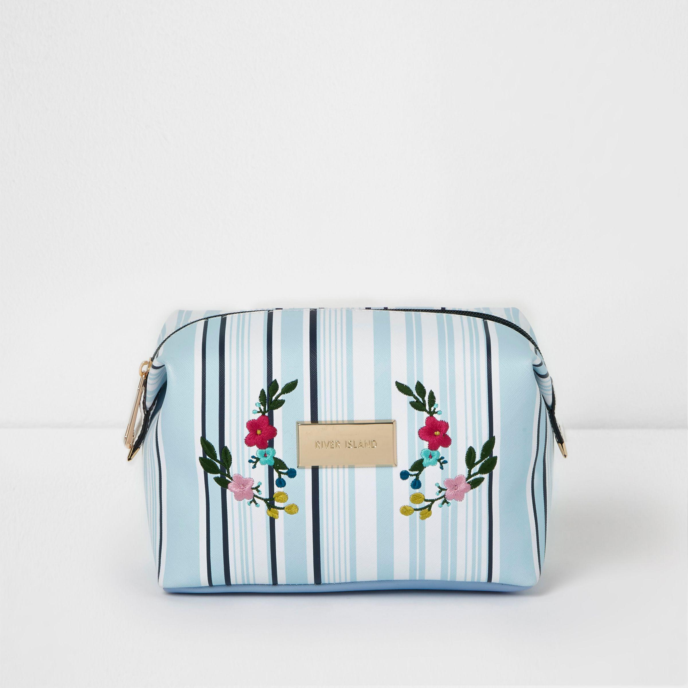 river island blue floral bag