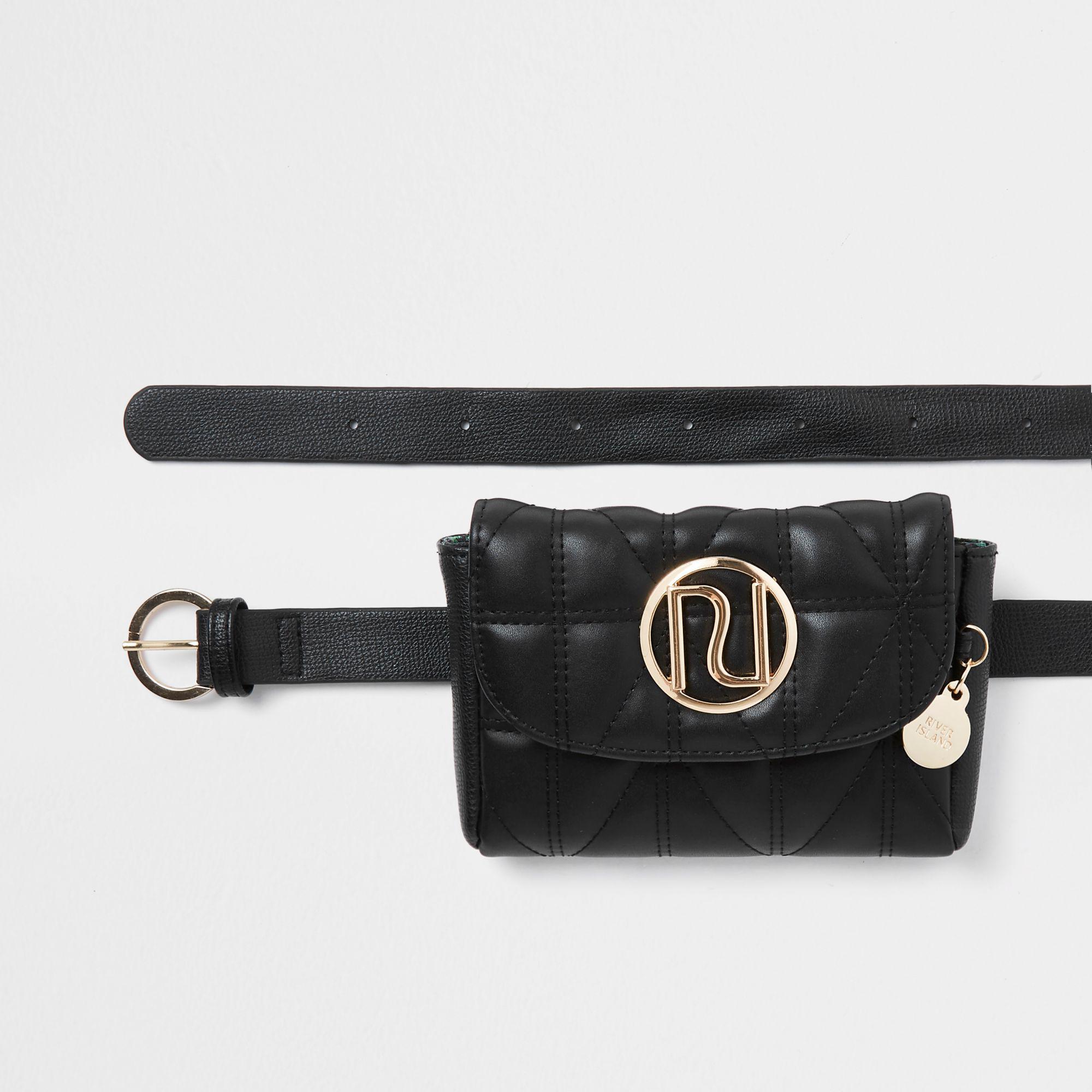 river island black bum bag