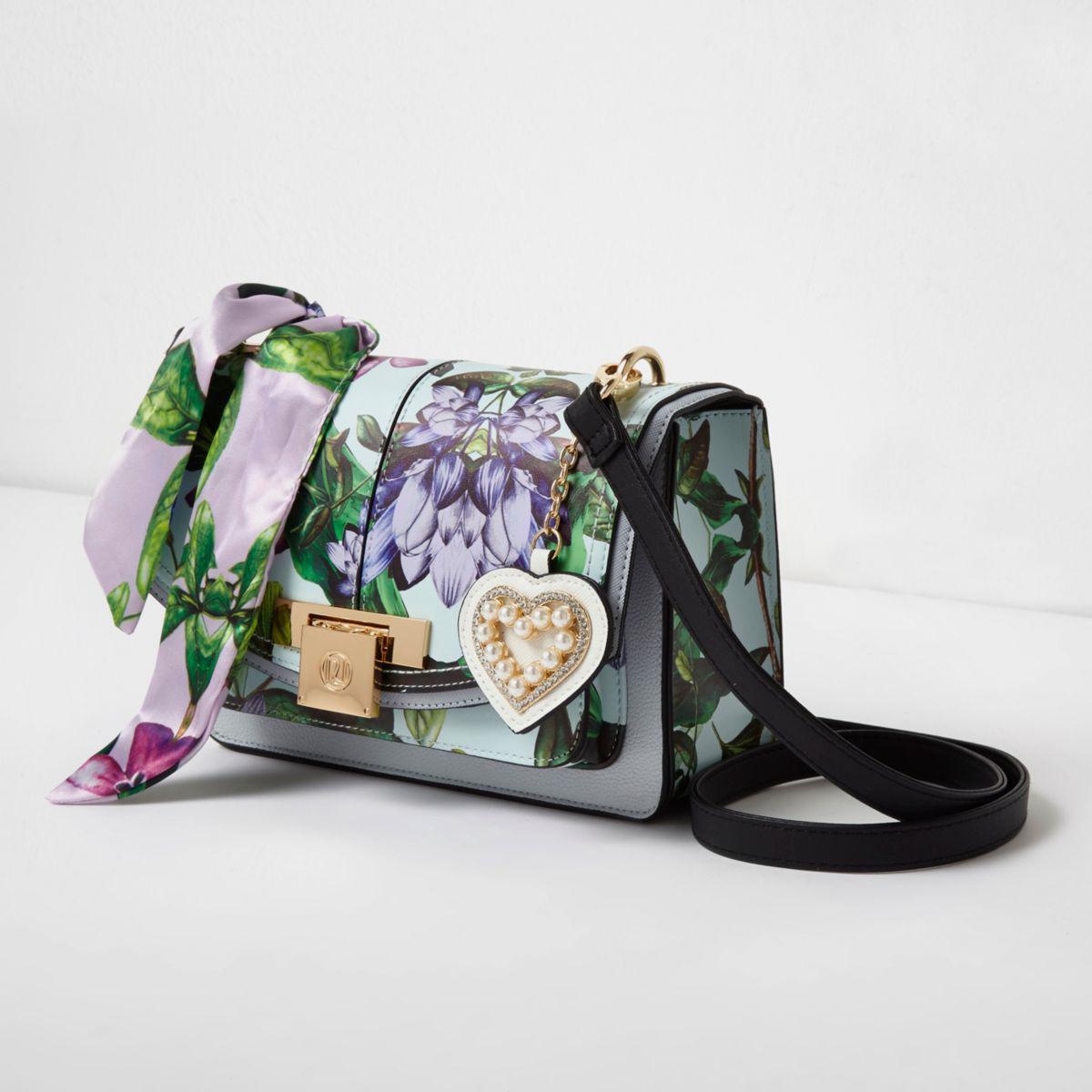 river island floral bolsa