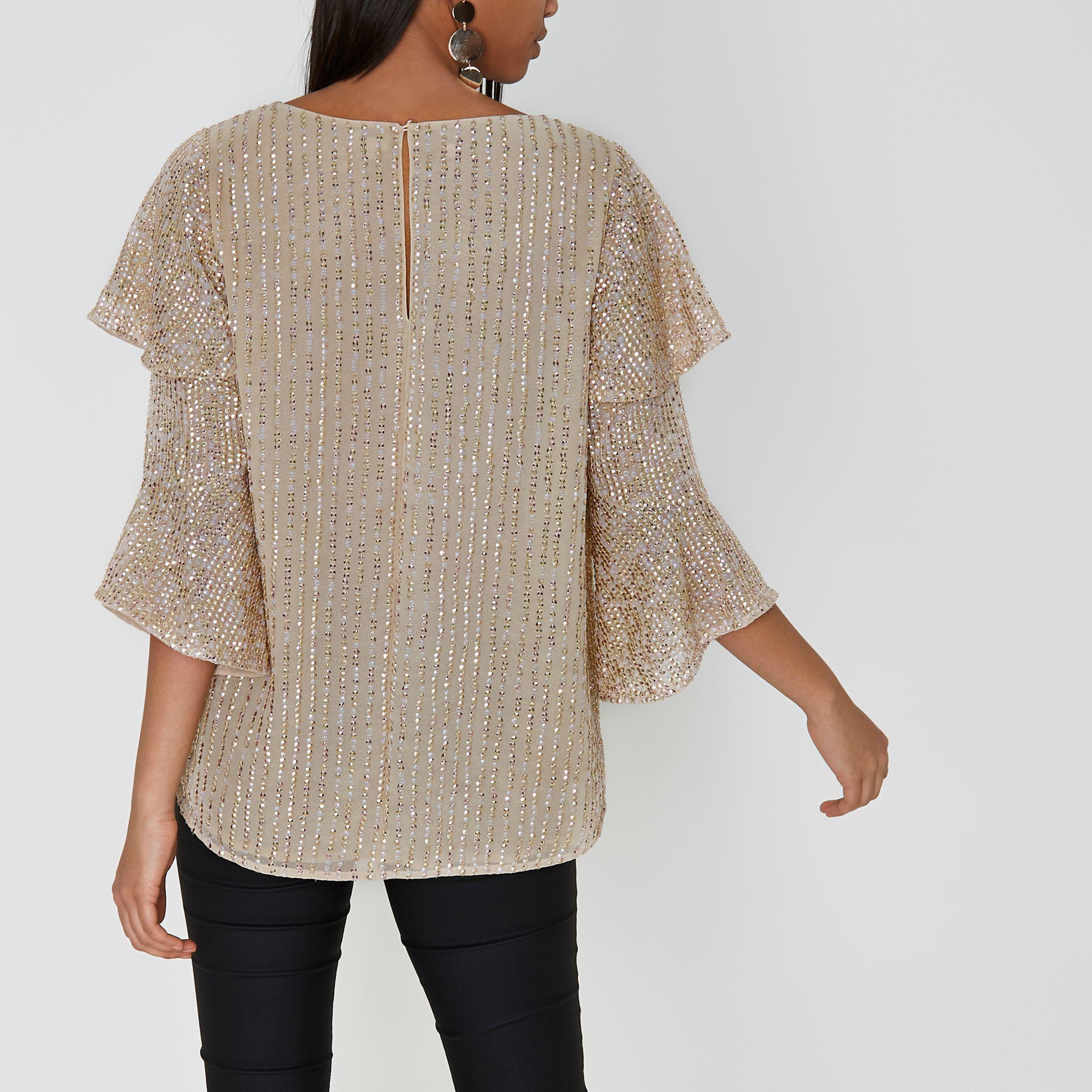 gold sequin top river island