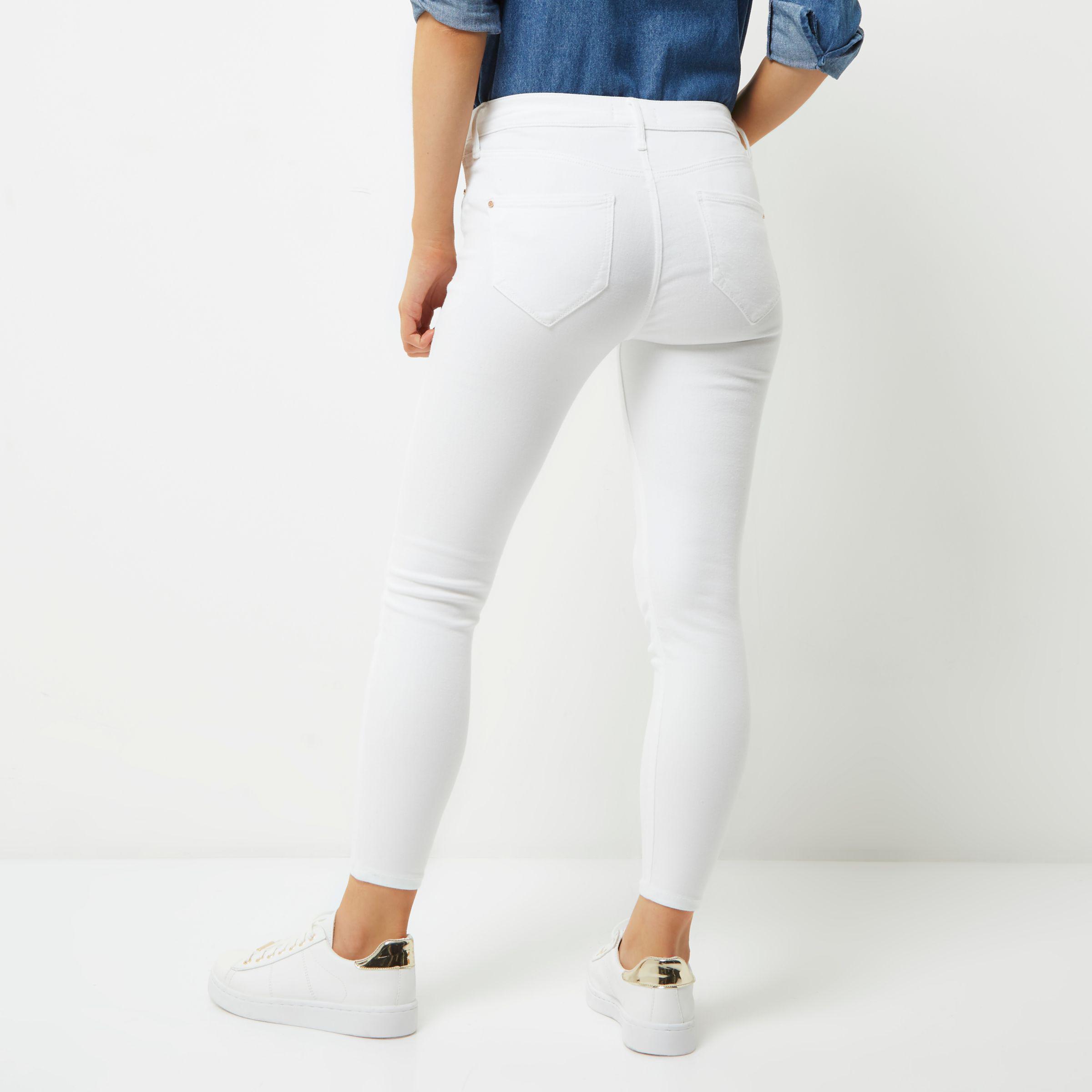 white ripped jegging jeans
