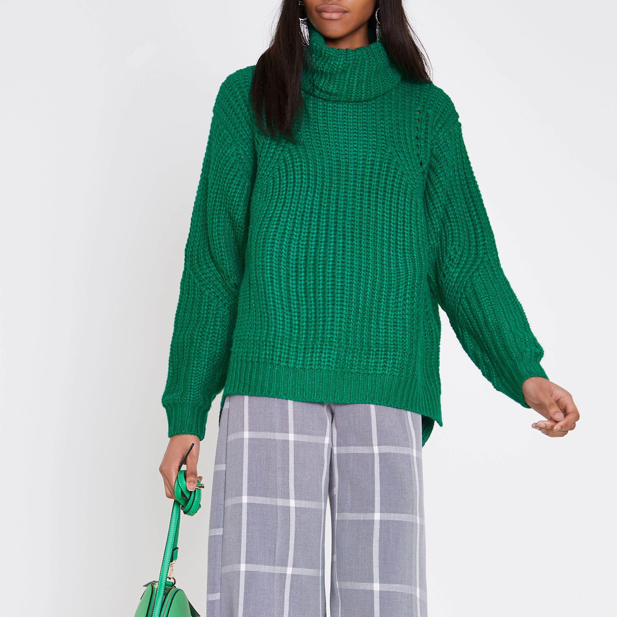 river island green jumper