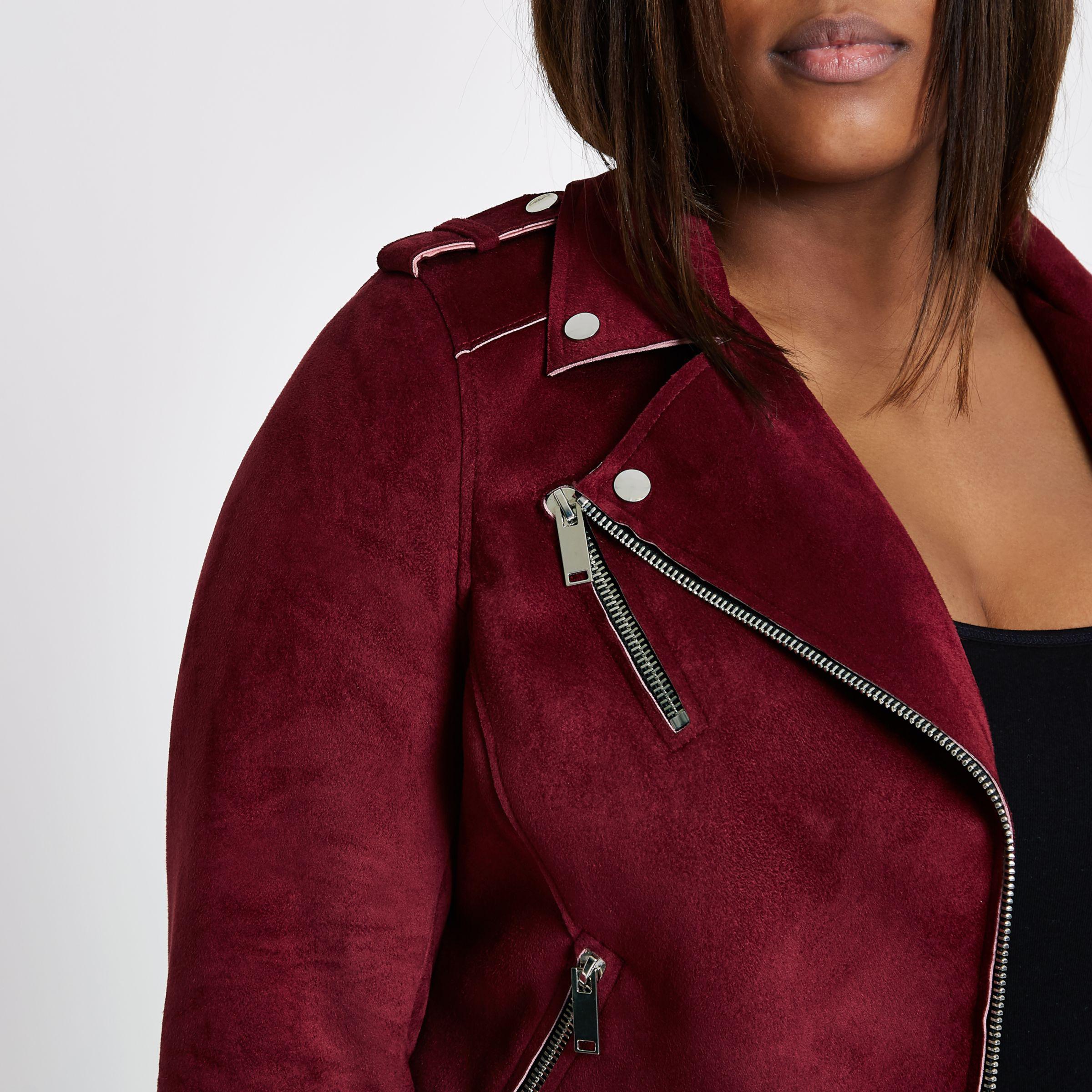dark red suede jacket