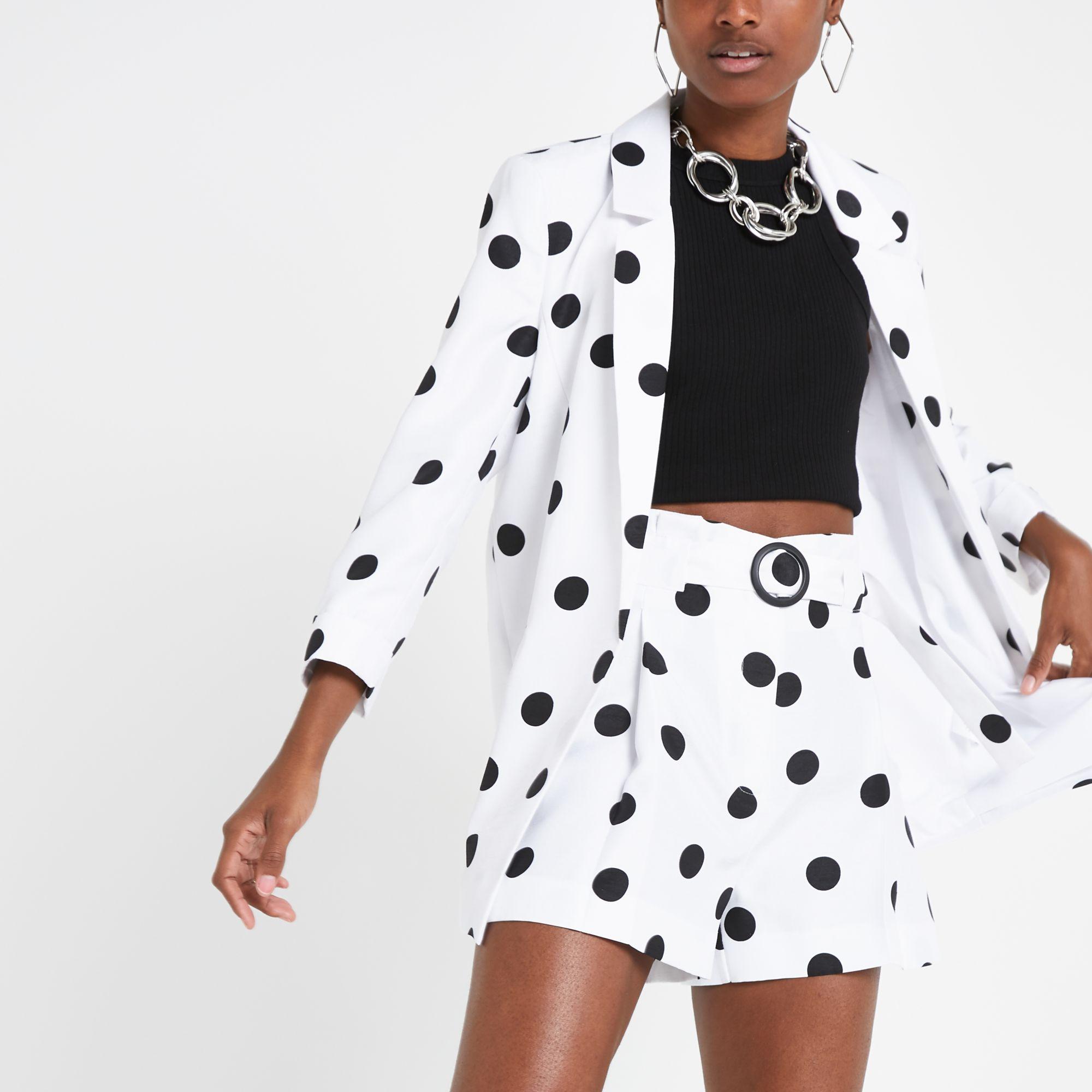 river island polka dot shorts