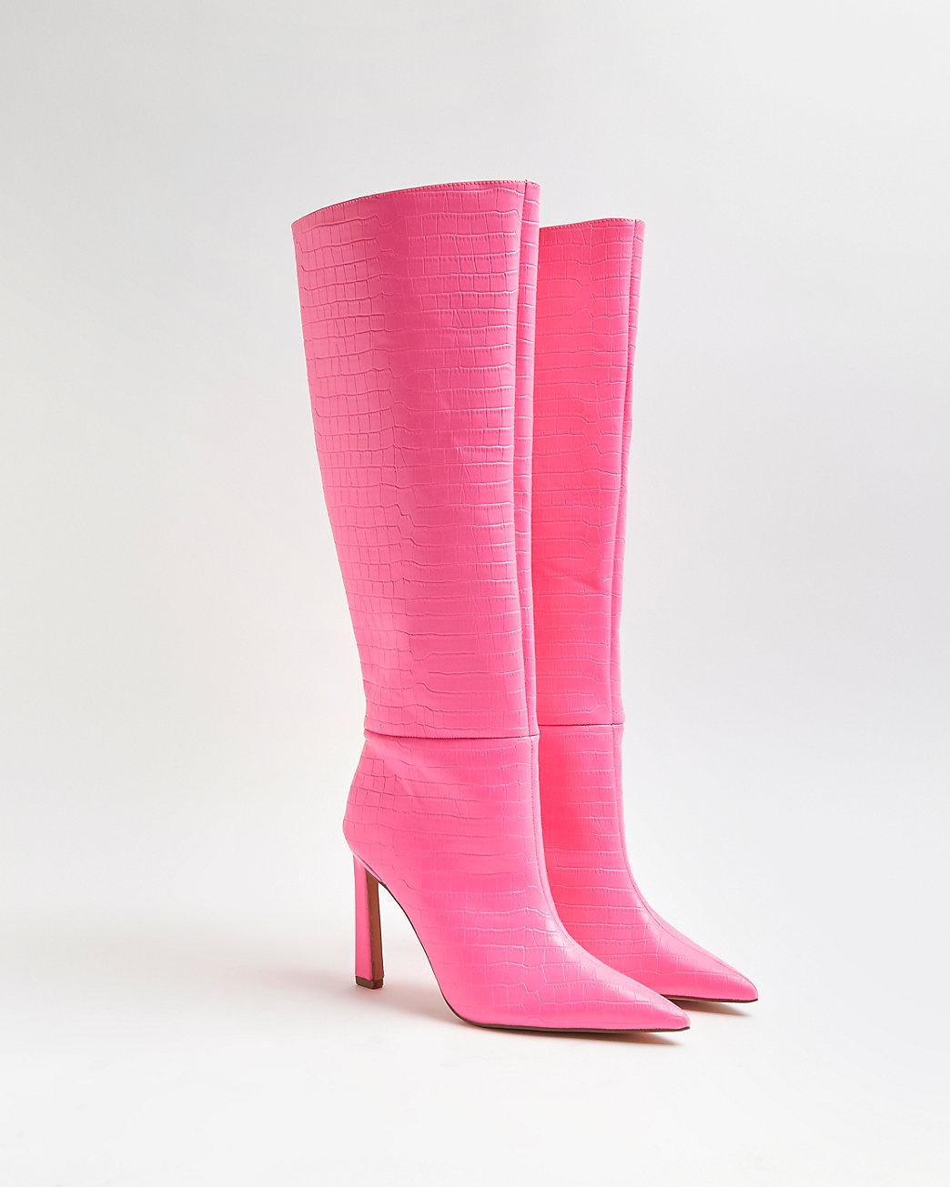 pink croc boots