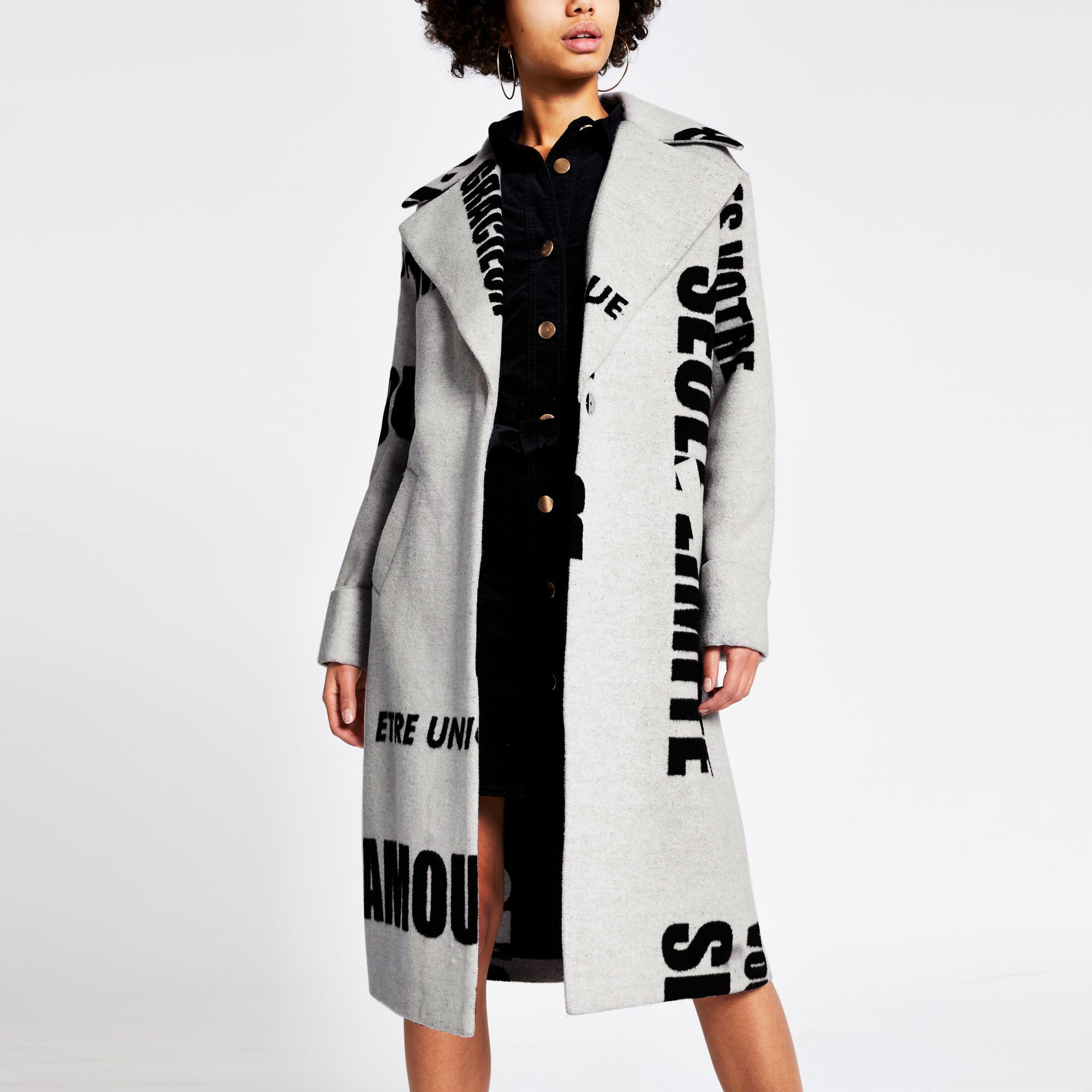 longline grey coat