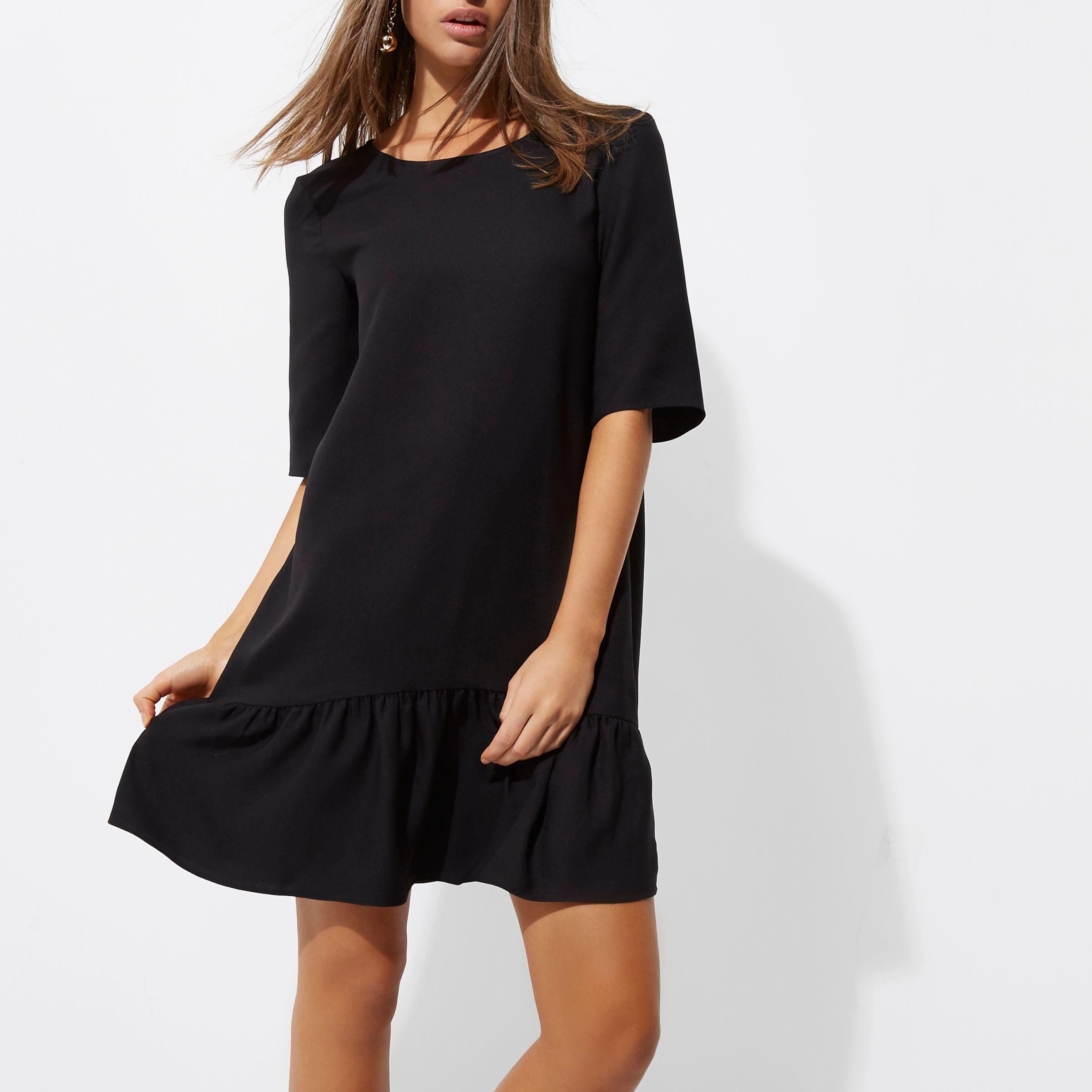 Women Ladies Long Sleeve Polo High Roll Neck Waist Band Pleated Swing Midi Dress