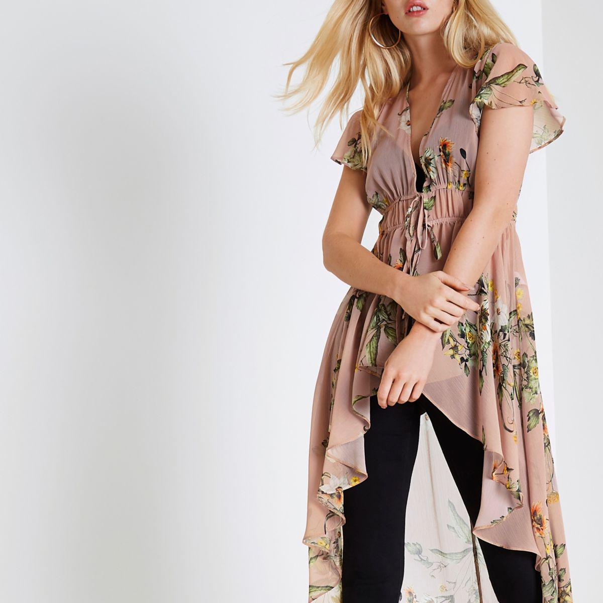 high low kimono top