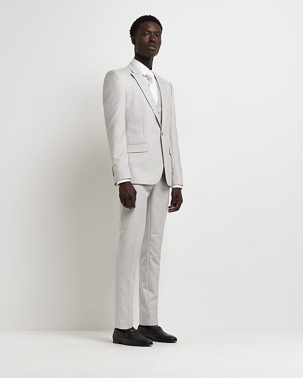 River Island Ecru Skinny Fit Textured 