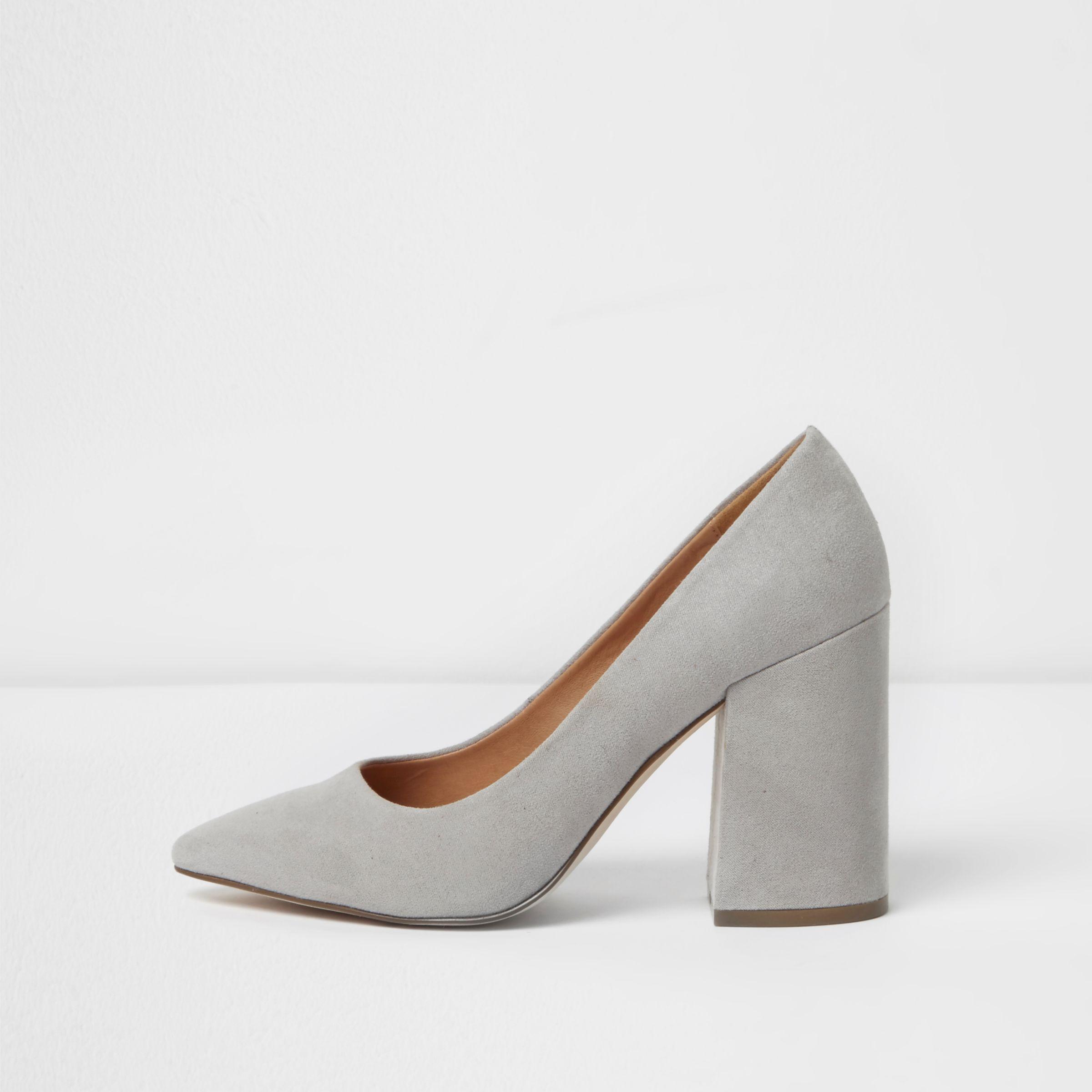 Winter | Light Grey Wide Fit Shoe With Block Heel | Lexus Collection –  Lexus Collection Store
